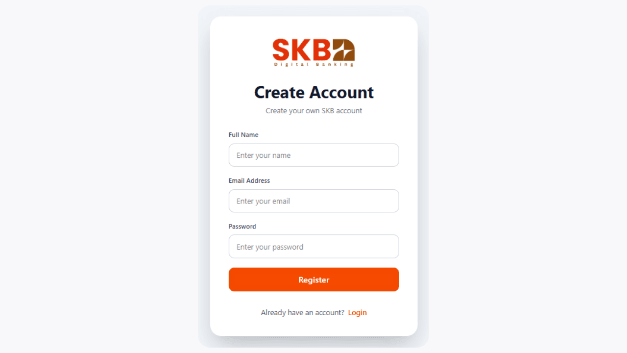 register page SKB Bank