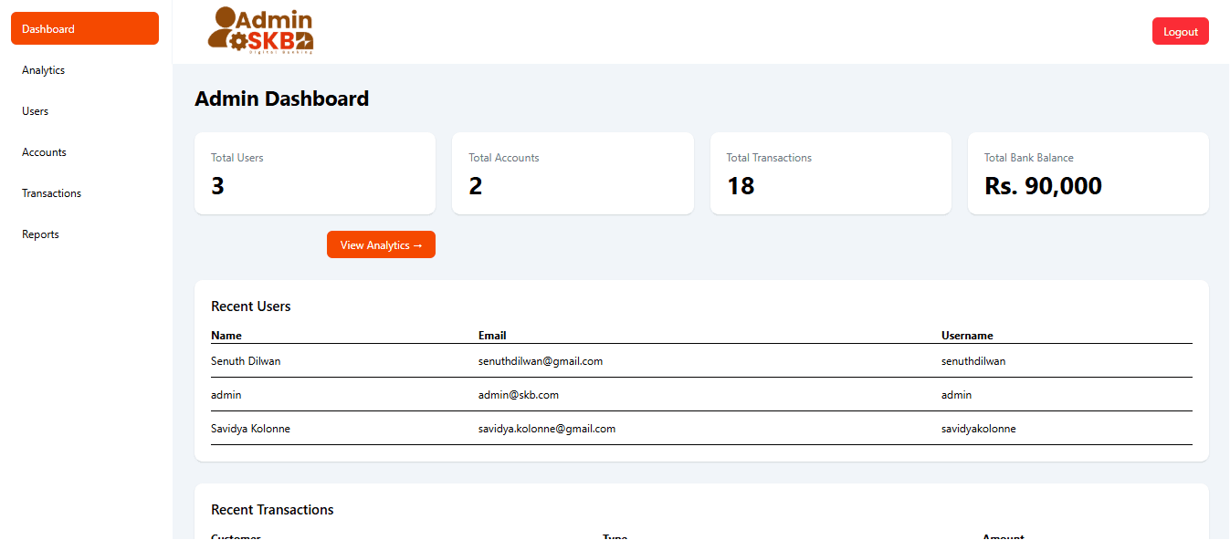 login page SKB Bank