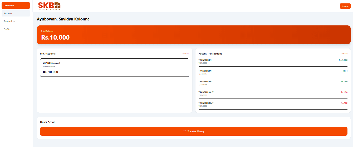 login page SKB Bank